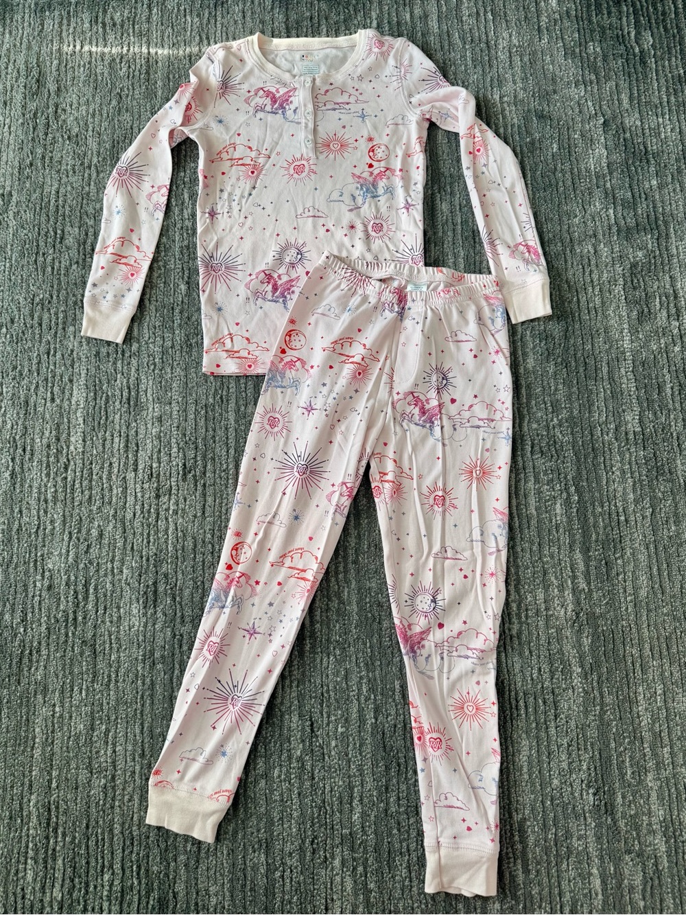 RARE Roller Rabbit Celestial Pegasus Unicorn Pajama Set - Kids 10